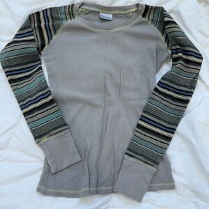 Columbia Waffle Knit Striped Long Sleeve Tee